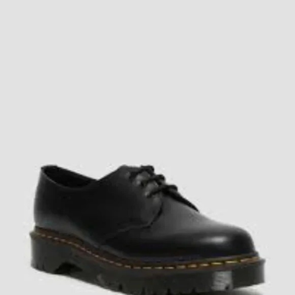 Dr. Martens 8053 Black Leather Platform Oxford Shoes Chunky Bex Sole Mens Womens
